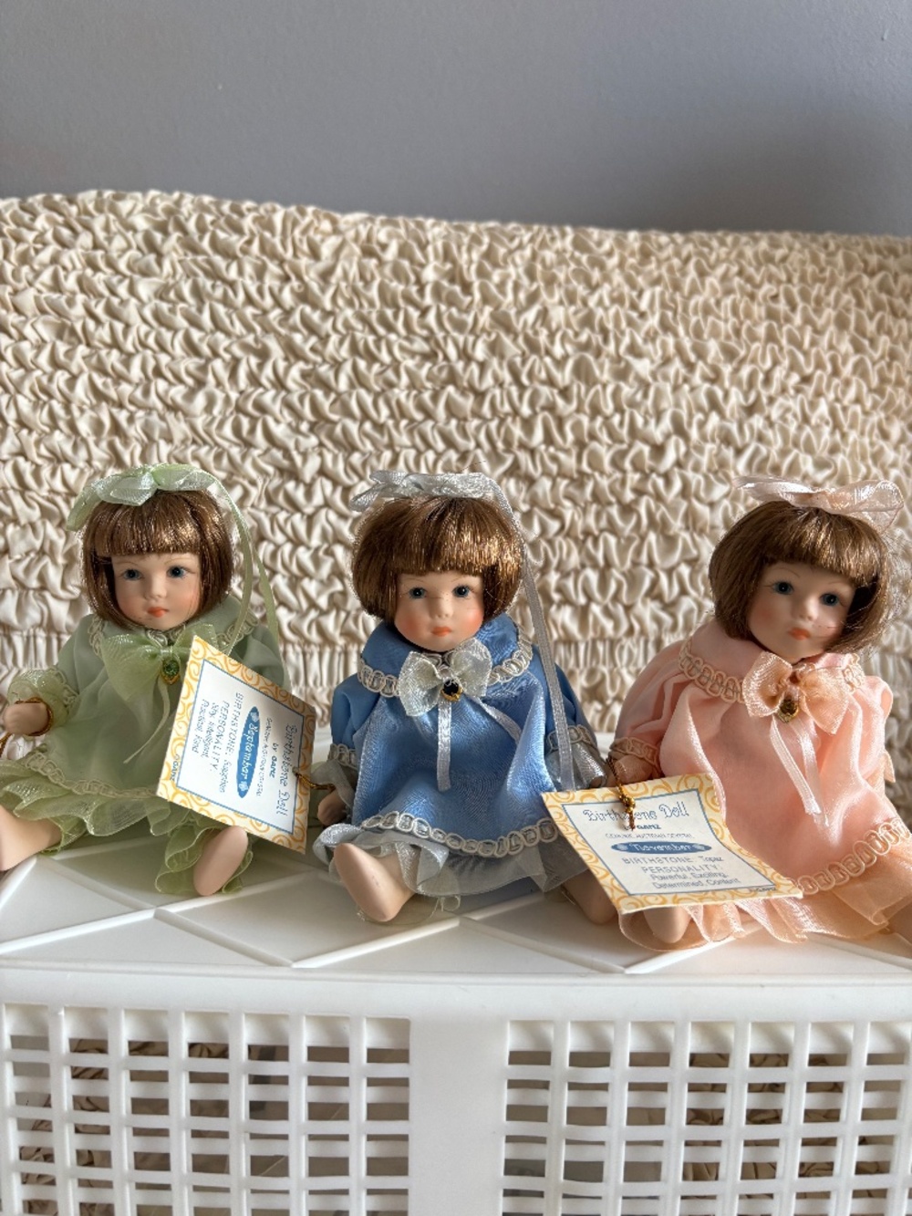 Lot of 3 Vintage Ganz Porcelain Birthstone Collectible Dolls with Tags